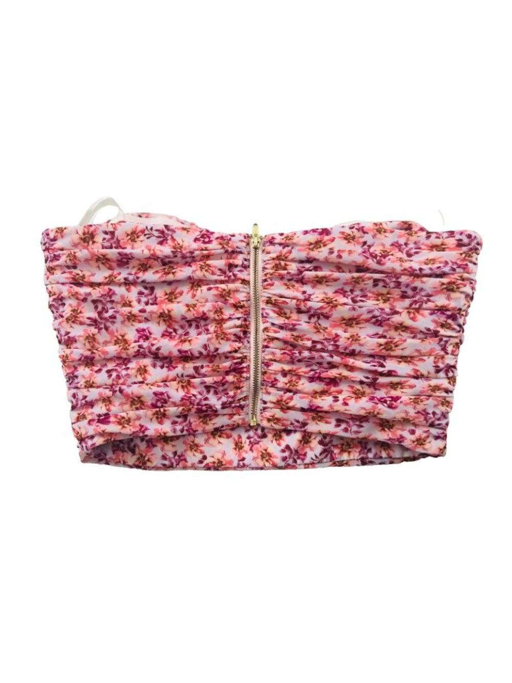 Amur Slim Crop Tube Floral Strapless Top - Picture 4 of 7